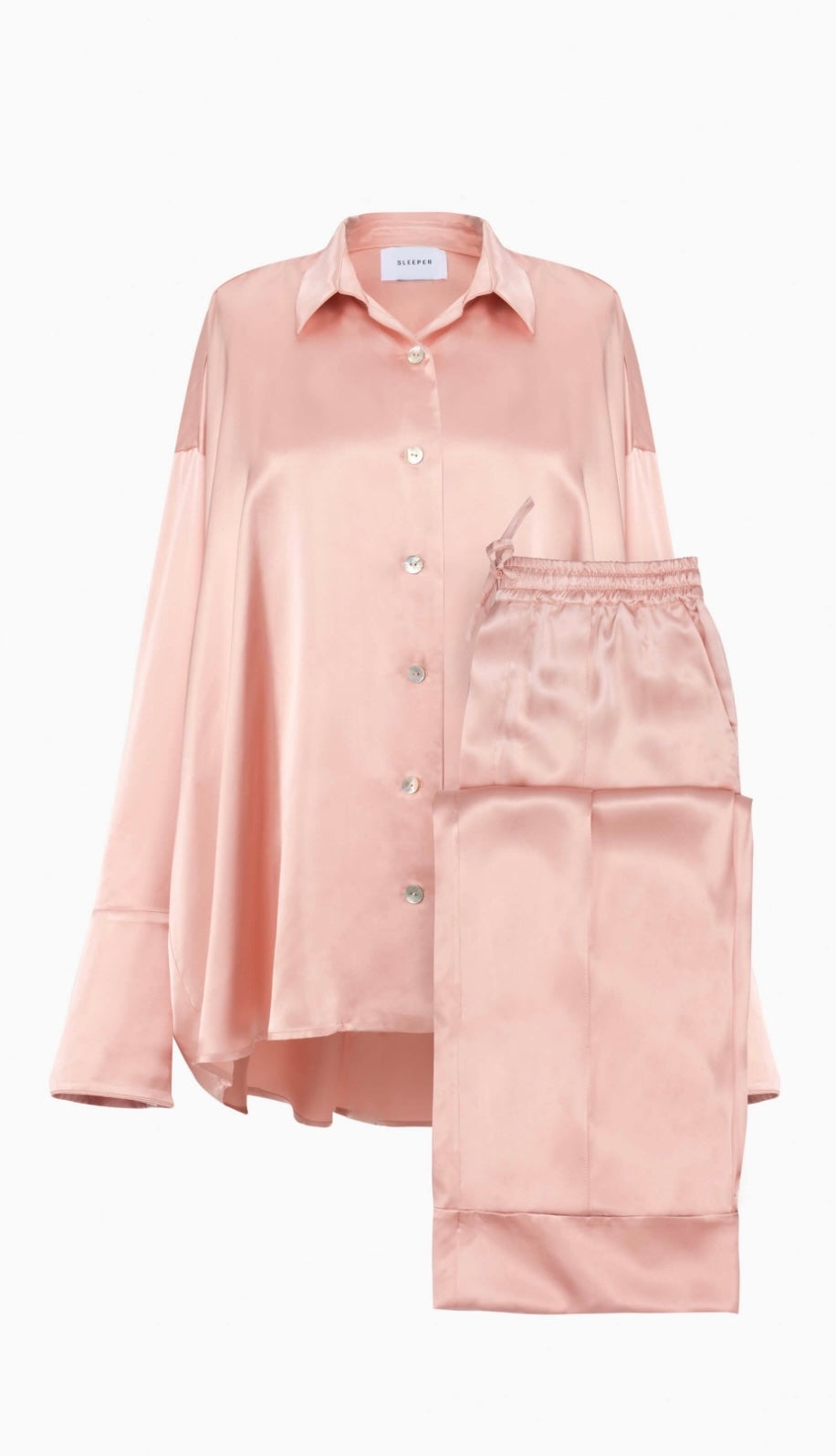 SLEEPER - Sizeless Pajamas Set with Pants in Dust Pink