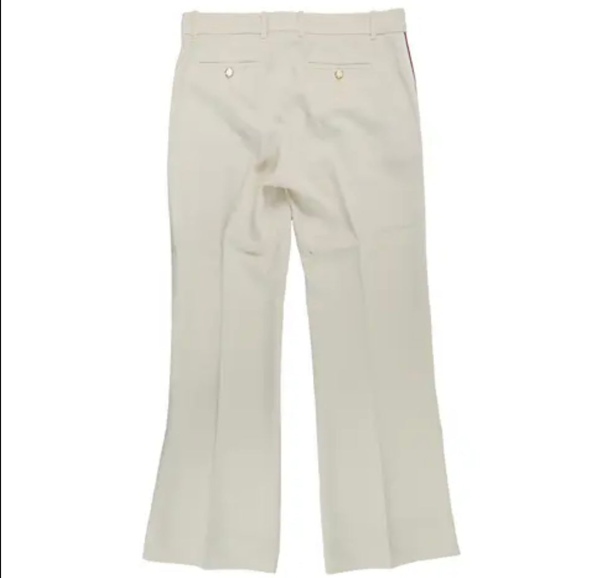GUCCI cream pants with red stripe