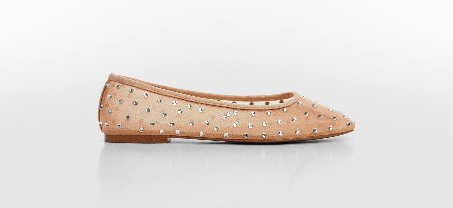MANGO rhinestone ballet flat