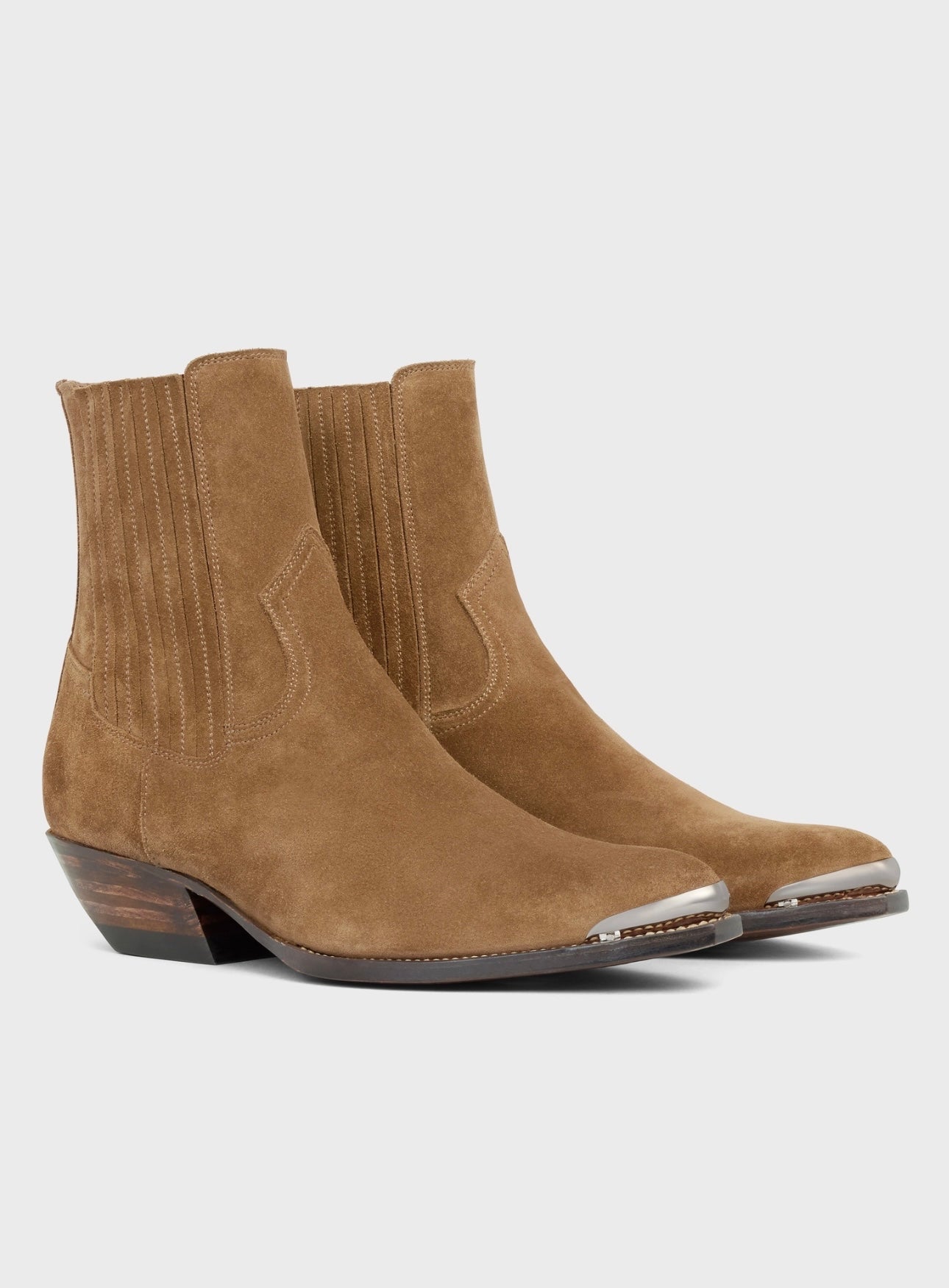 CELINE - CRUISER BOOTS CHELSEA BOOT WITH METAL TOE IN SUEDE CALFSKIN