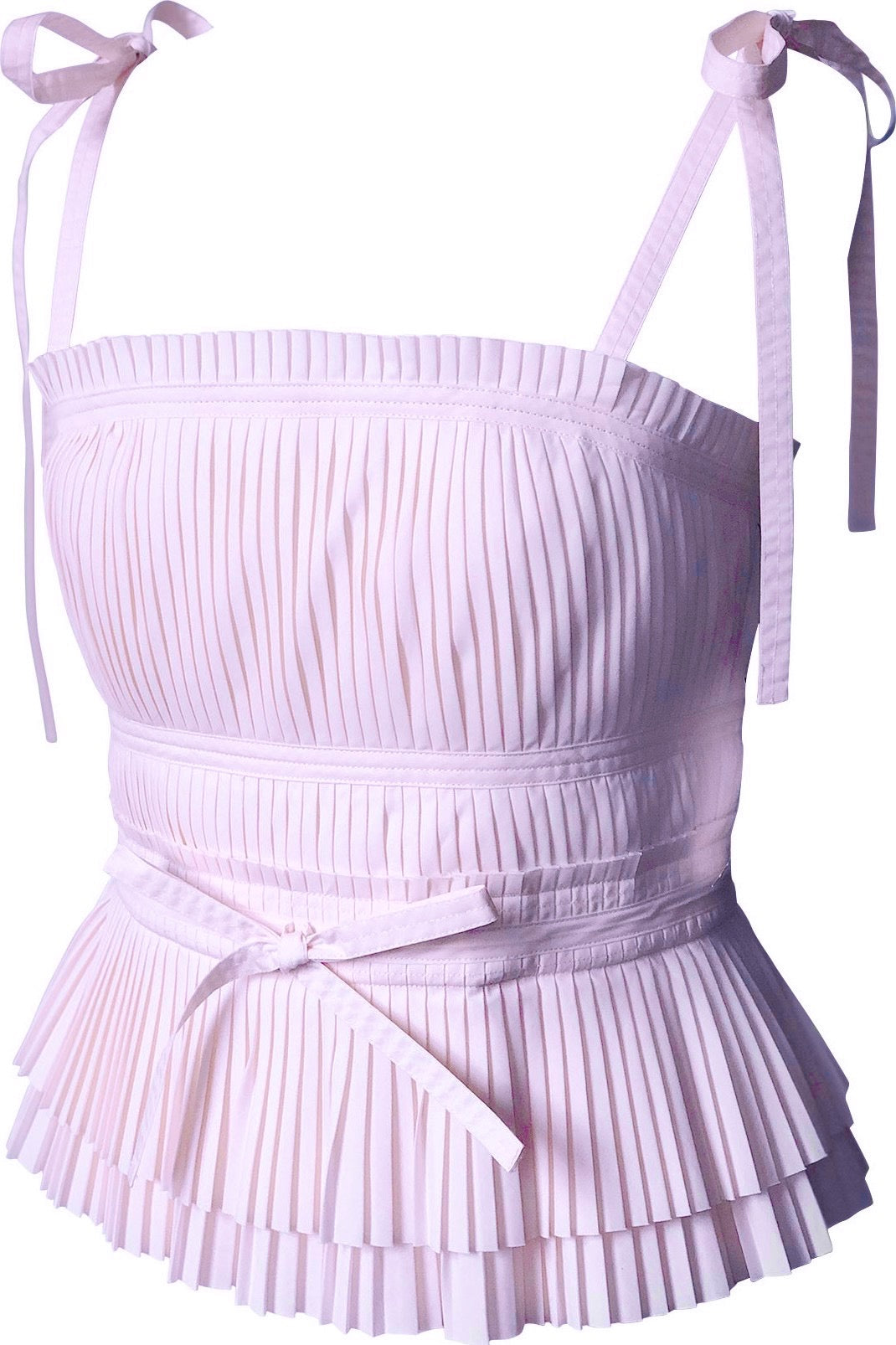 ULLA JOHNSON purple pleated bea tank