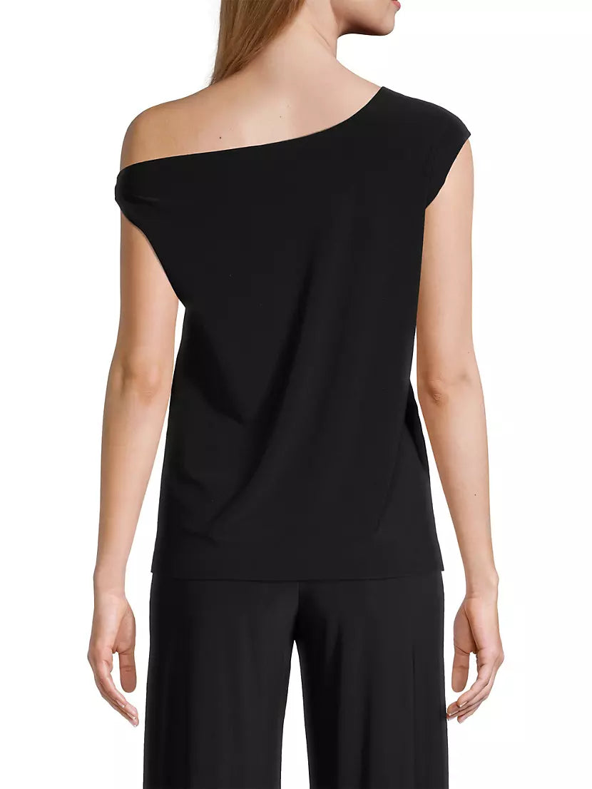 Norma Kamali Black Drop Shoulder Top