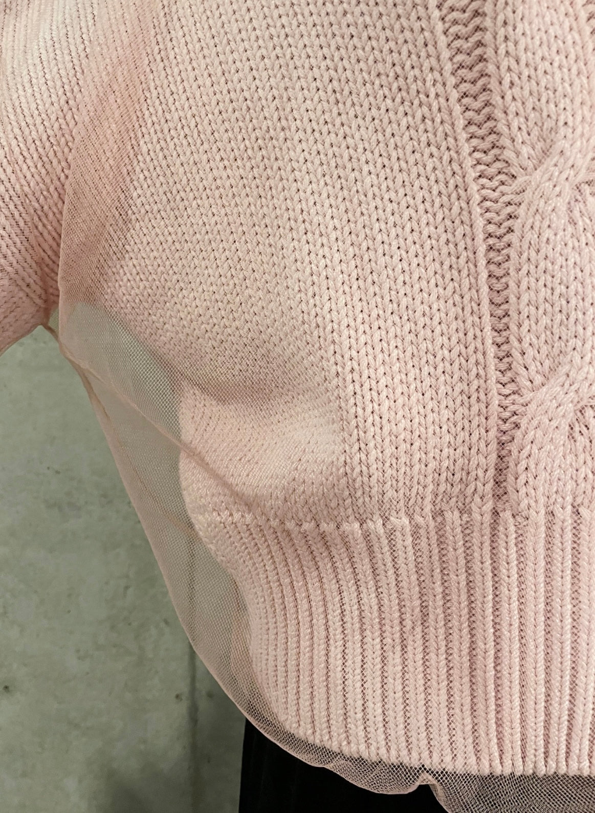 "MSGM" Milano - tulle layered cable knit