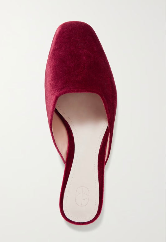 PORTE & PAIRE
Velvet Slippers In Burgundy