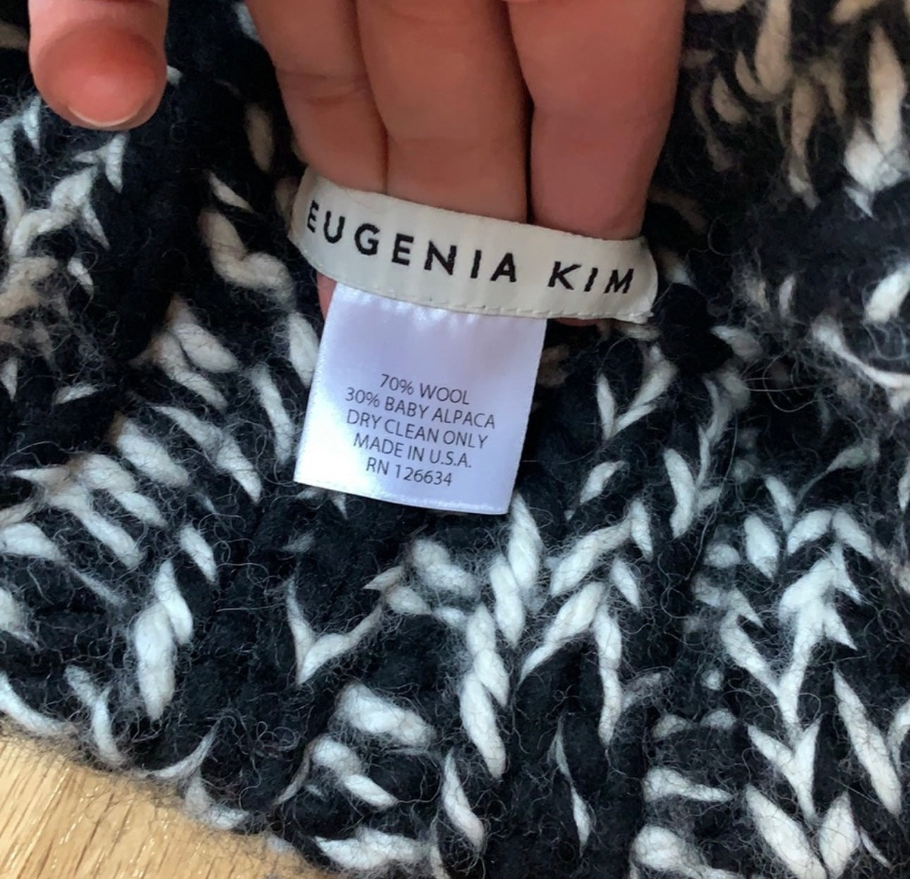 Eugenia Kim - Black & White Knit Hat