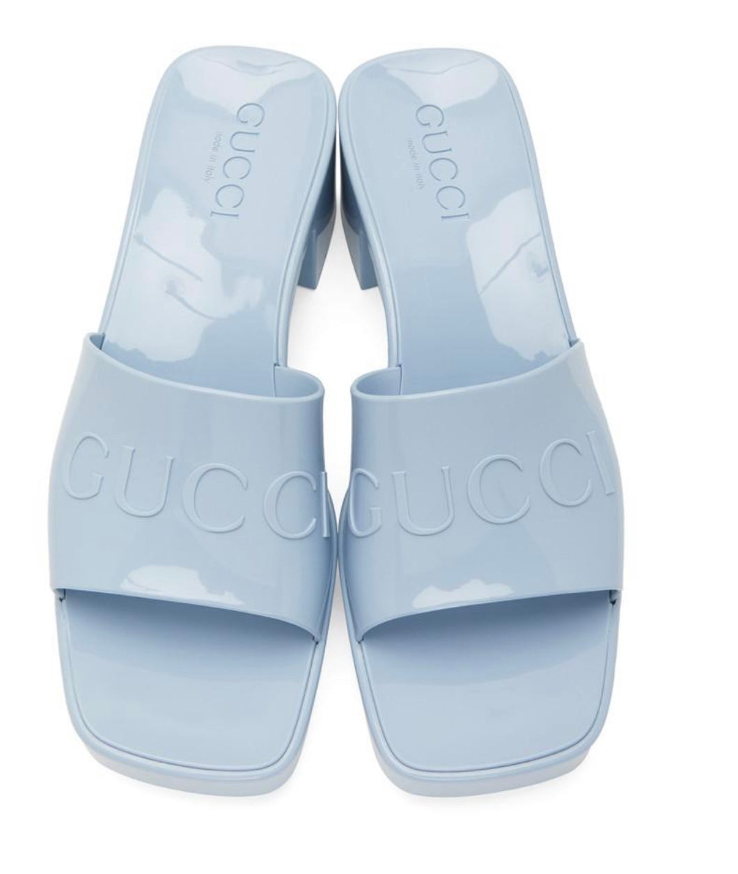 GUCCI - blue rubber slide