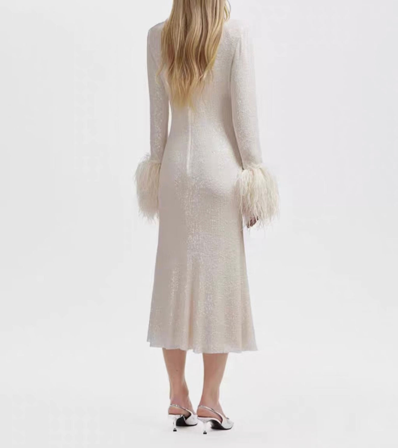 Self-Portrait - Sequin Feather Dress