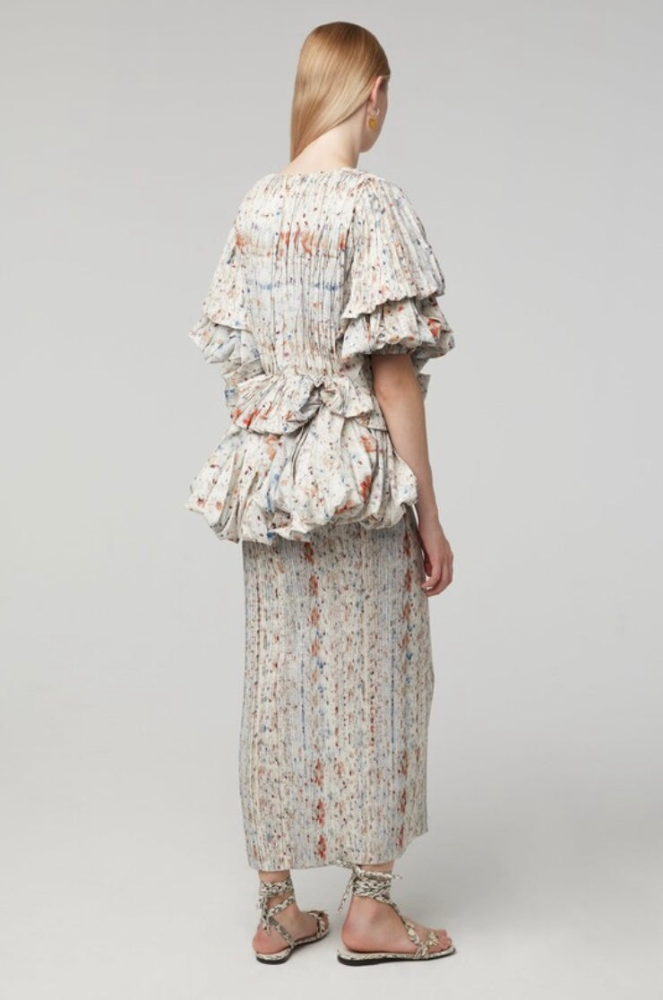 ALTUZARRA
Papyrus Pleated Flower Bundle-Print Dress