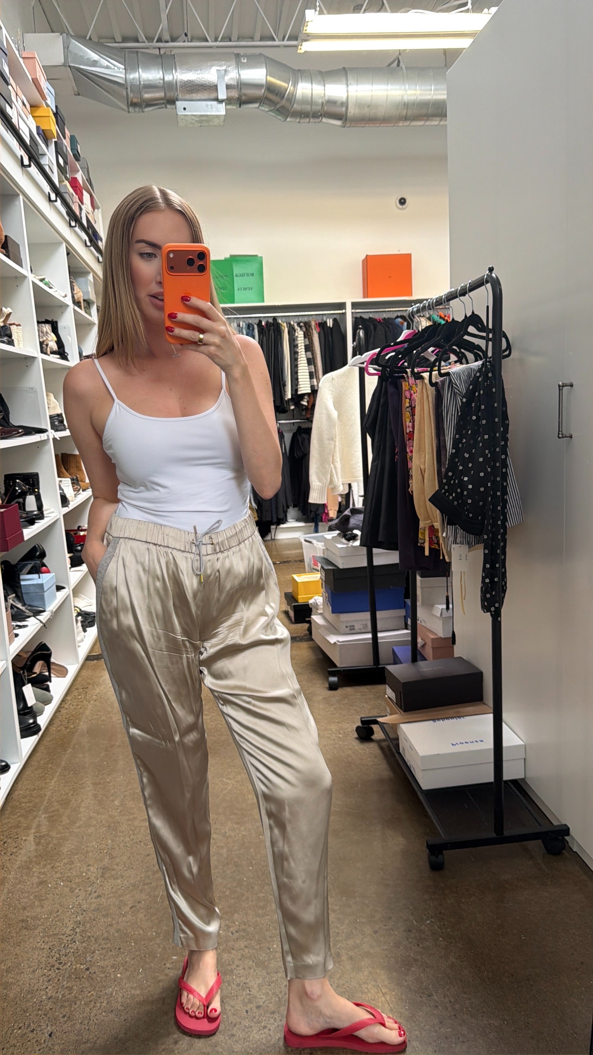 Fabiana Filippi - CHAMPAGE Satin Jogger Pants