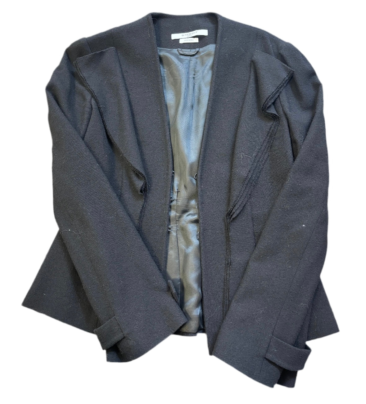 GIVENCHY black wool blazer with layered lapel