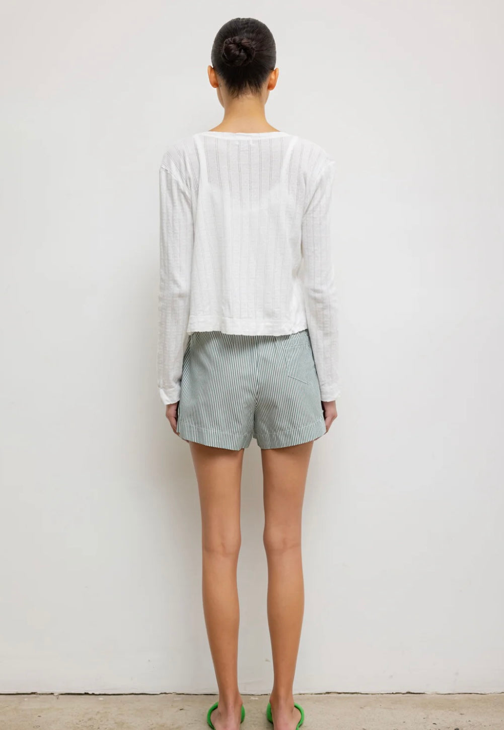 LESET - Pointelle Classic Crew Cardigan & tank