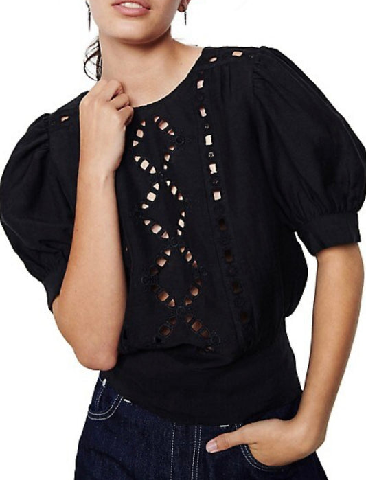 ba&sh- Bacary Eyelet Embroidered Top