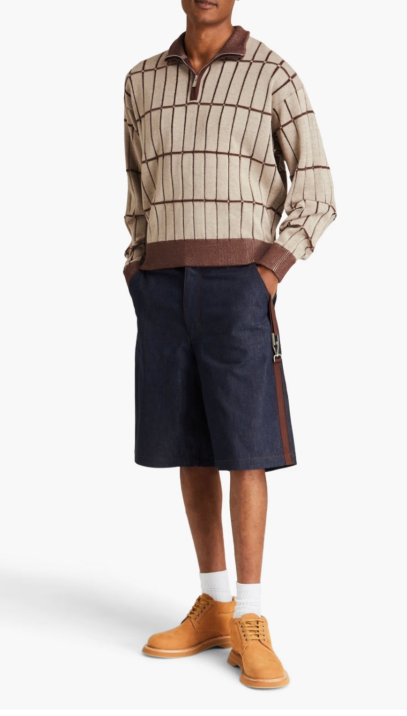 JACQUEMUS
Malha jacquard-knit half-zip sweater