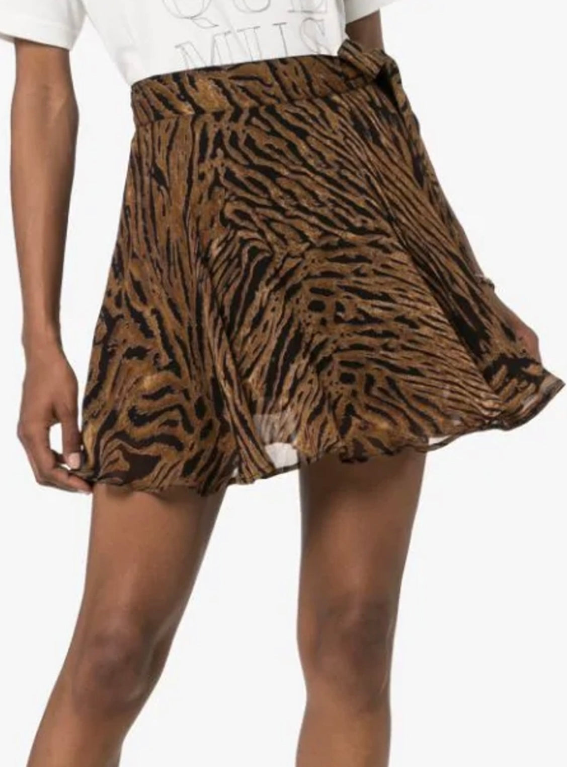 GANNI - Georgette Wrap Miniskirt