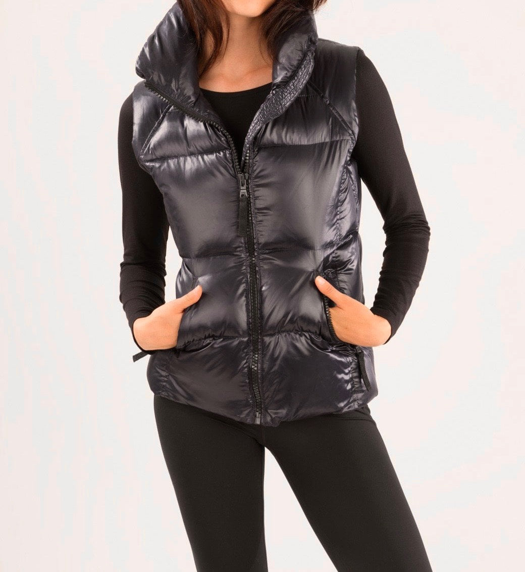 SAM black puffer vest, goose down filled