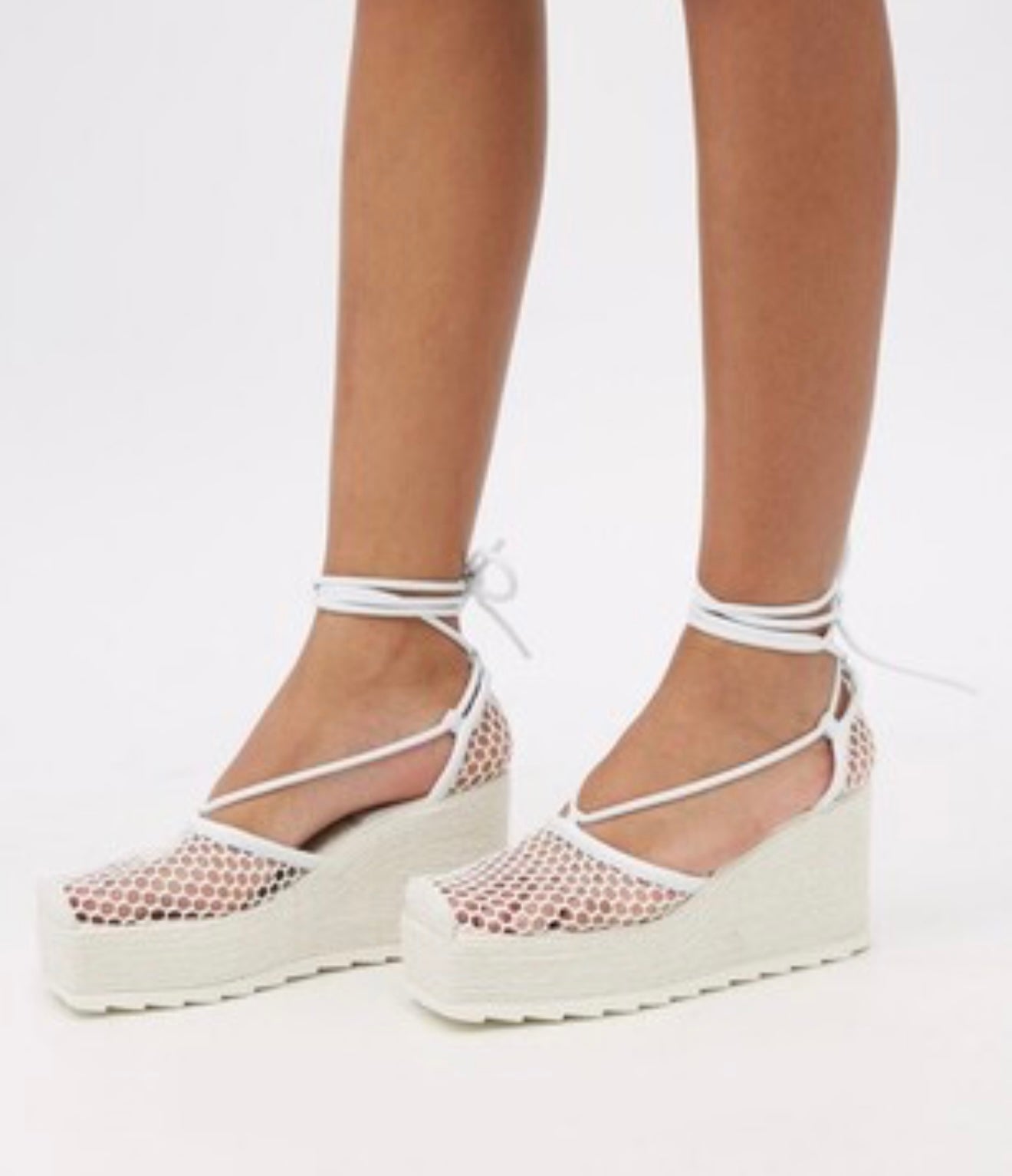 Bottega Veneta Square-toe Crochet Wedge Sandals