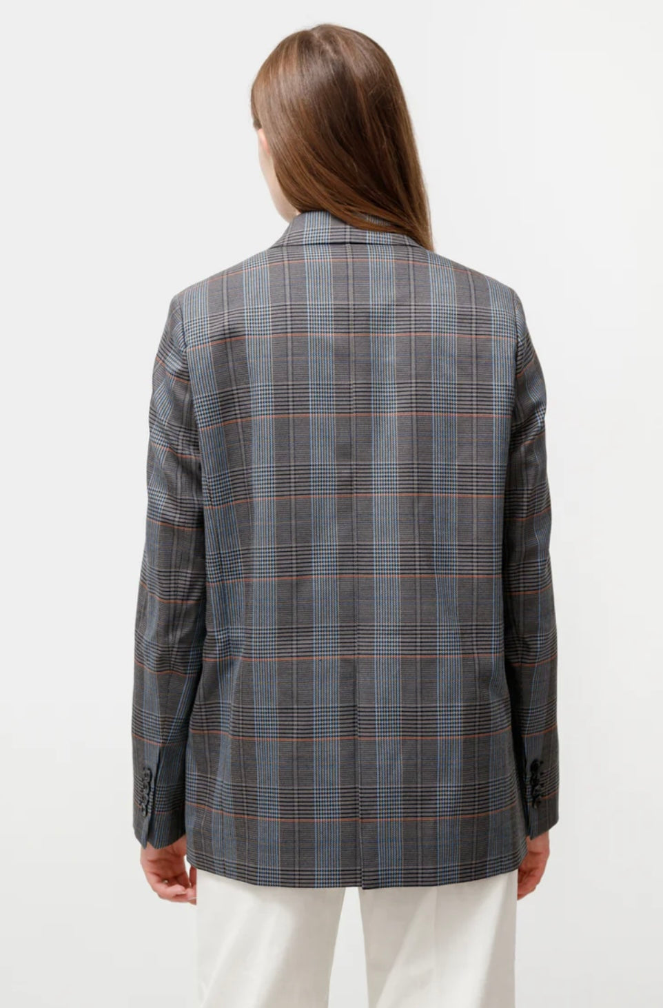 ACNE STUDIOS - CHECKED SUIT JACKET BLUE/ORANGE