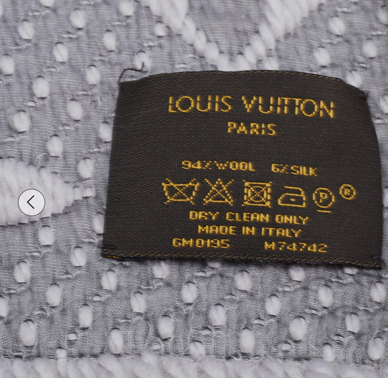 Louis Vuitton -
Louis Vuitton Pearl Grey Wool Silk Logomania