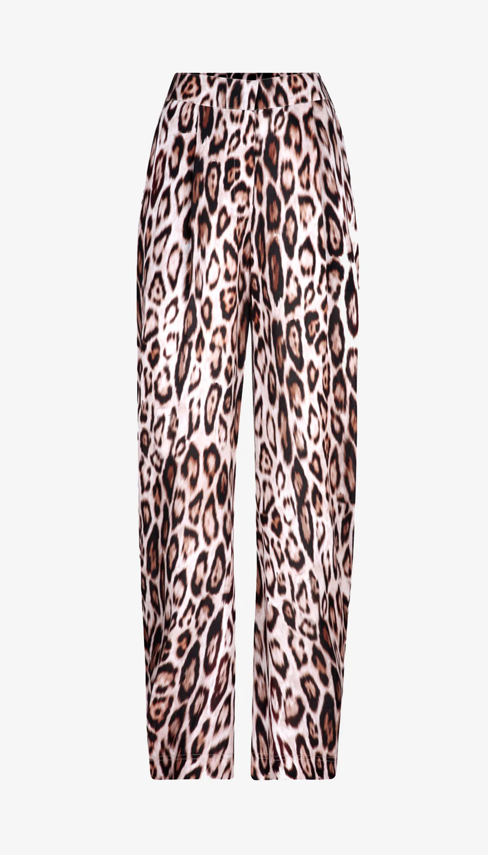 SMYTHE bow leg leopard linen pants, slightly sheer, black and light brownish/burgundy