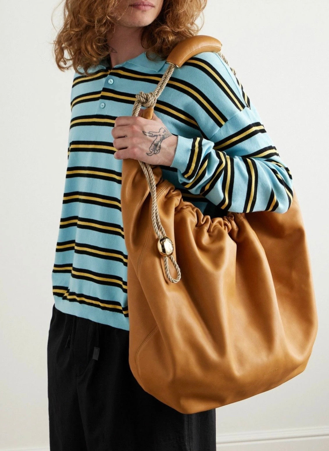 Loewe  Paula's Ibiza Squeeze XL Rope-Trimmed Leather Tote Bag