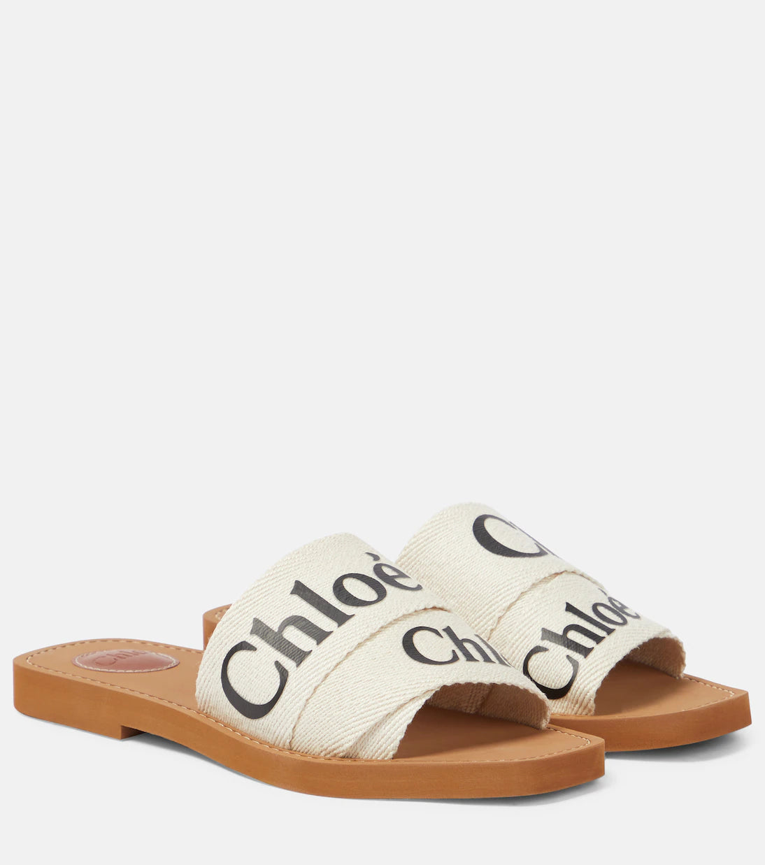 CHLOE LOGO CANVAS SANDALS