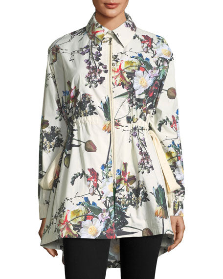 ADAM LIPPES Printed Poplin High-Low Anorak Jacket