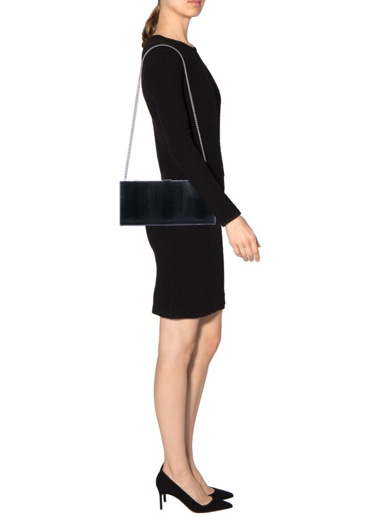 Christian Louboutin rectangular croc clutch/shoulder bag