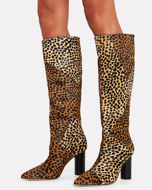 Ulla Johnson Cheetah Print Calf Hair Boots