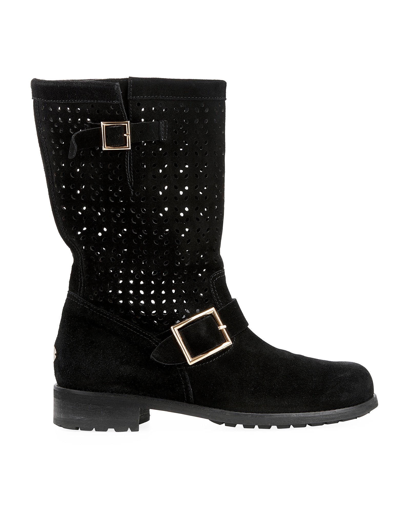 JIMMY CHOO perforated biker boots