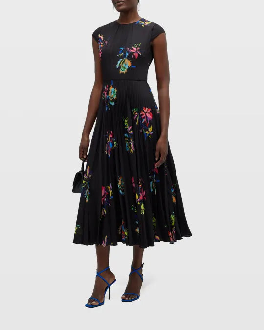 JASON WU COLLECTION pleated maxi dress with floral print