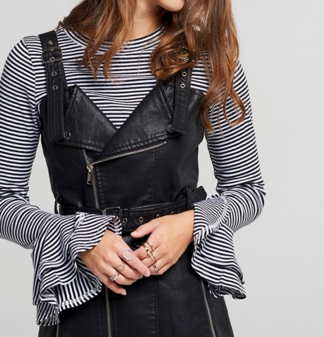 STORETS - Leather Moto Dress