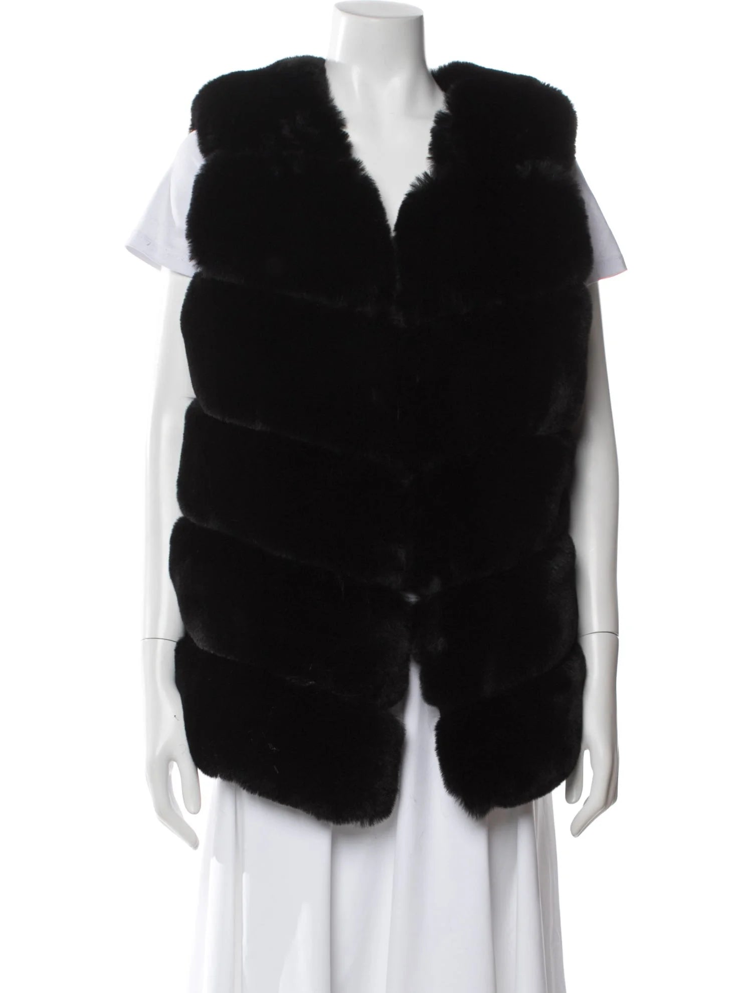 APPARIS black faux fur vest