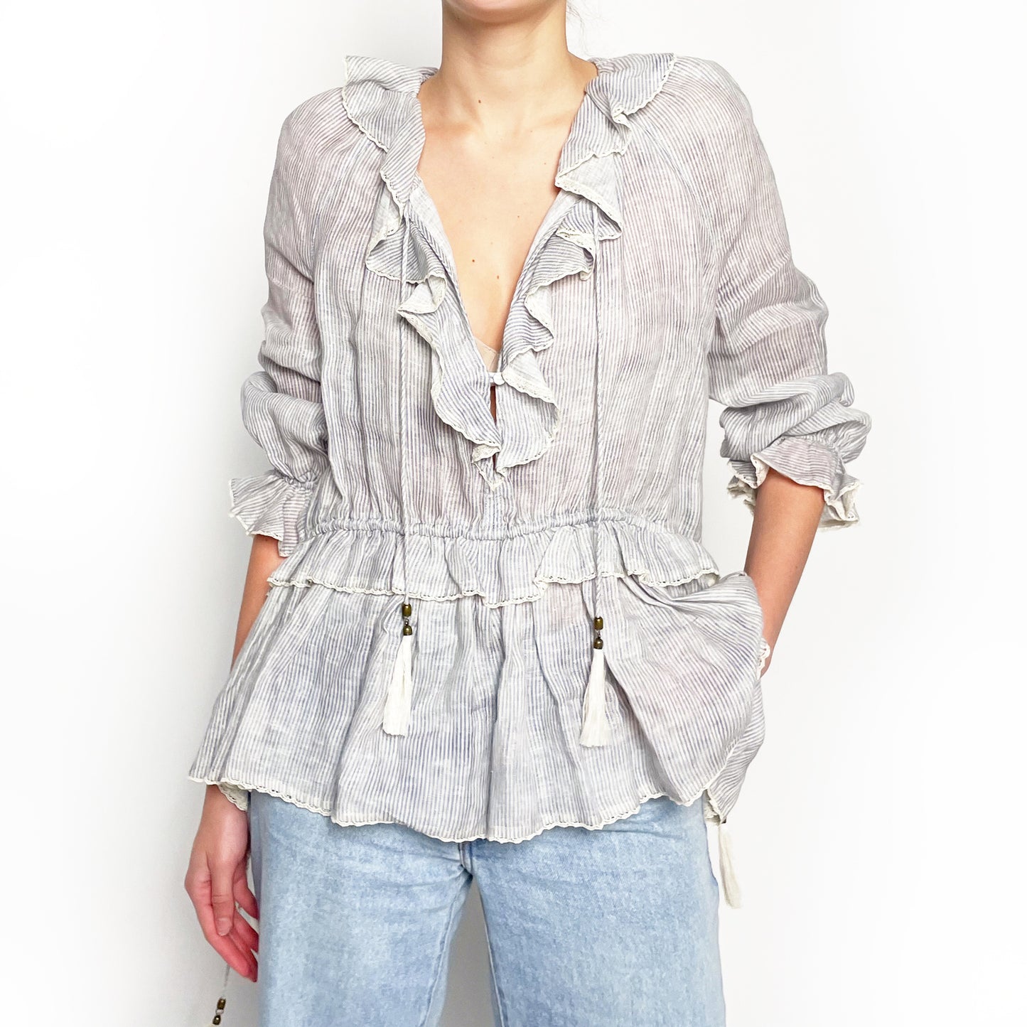 Zimmermann Striped Linen Blouse