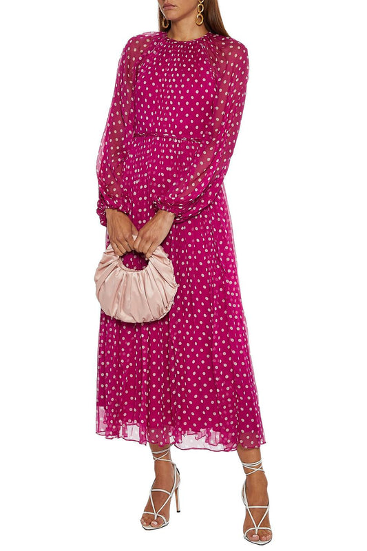 ZIMMERMANN pink polka dot chiffon dress