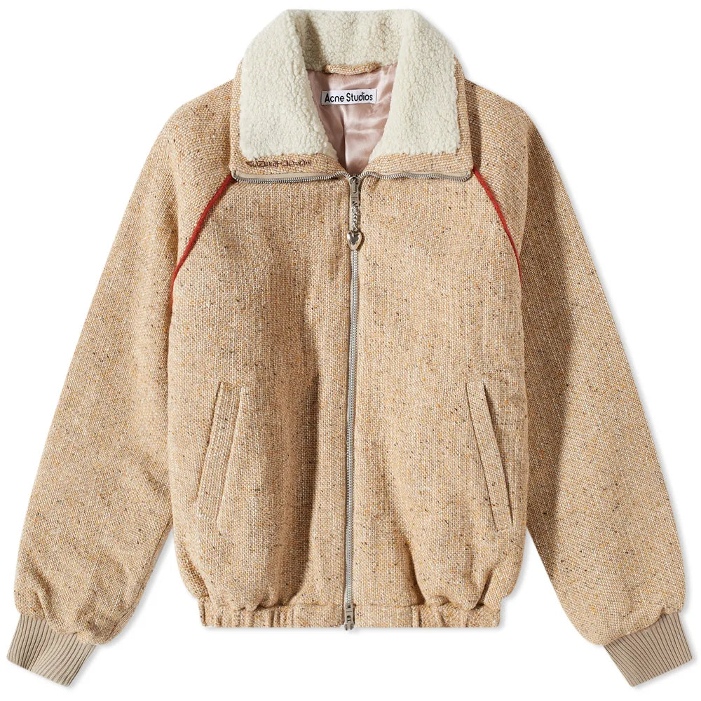 ACNE STUDIOS NWT light beige tweed cropped jacket