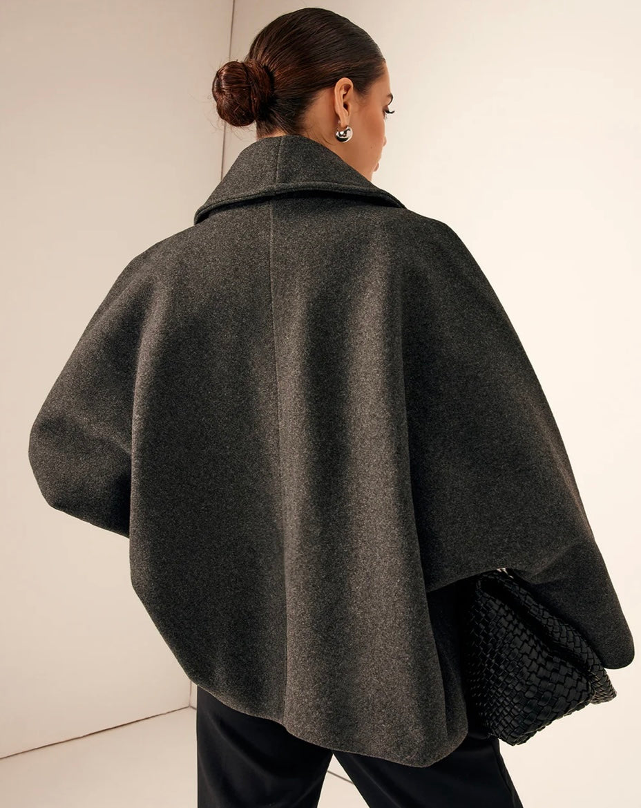 Commense Tweed Pockets Loose Coat