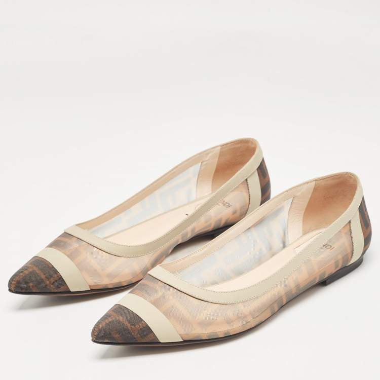 Fendi Monogram Mesh Flats