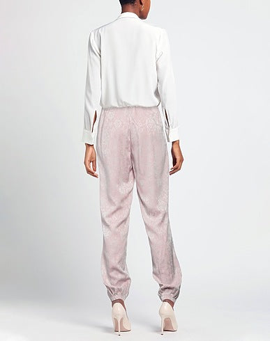 FORTE FORTE pink pants with silver floral design