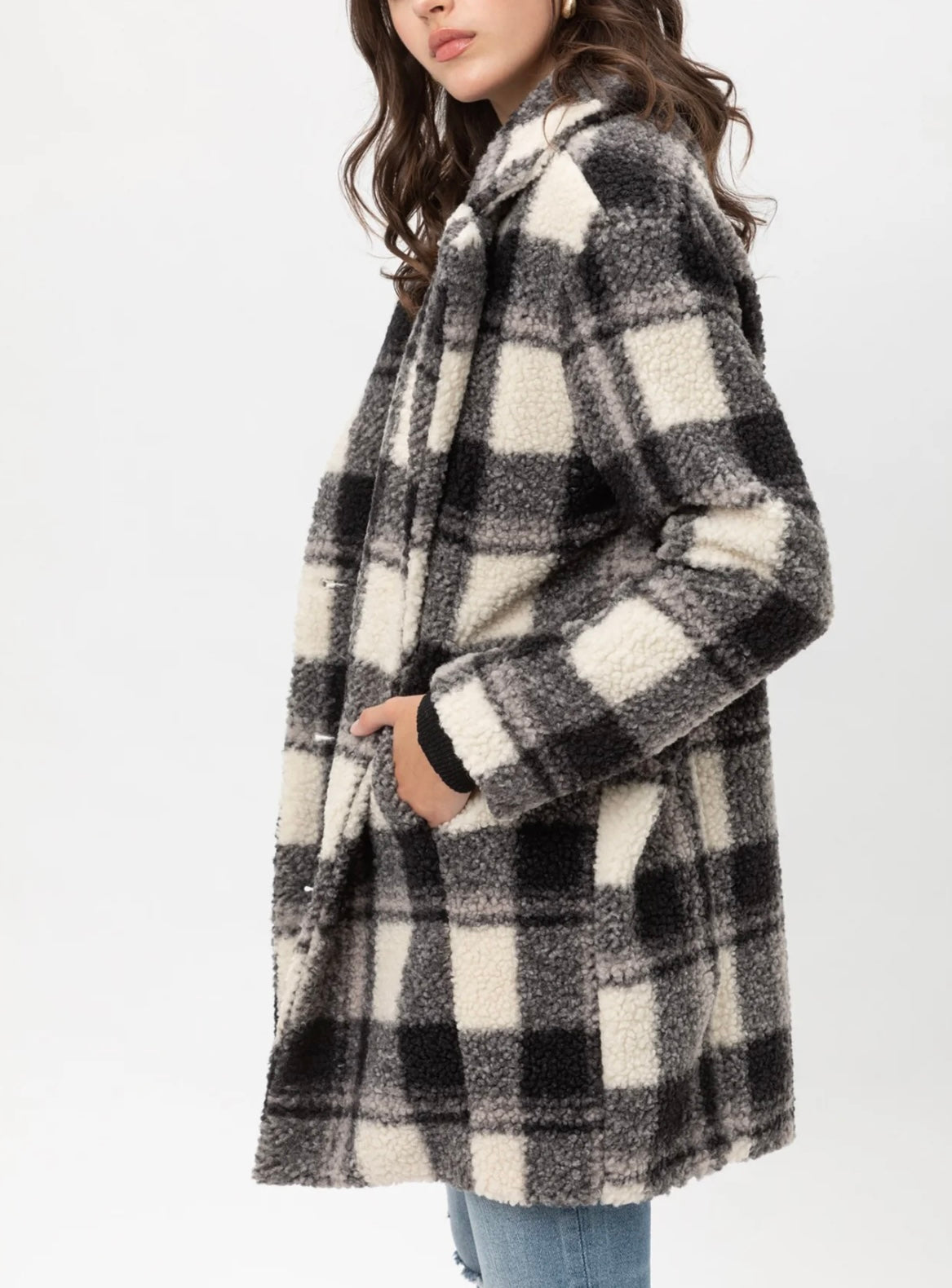 Love Tree - Plaid Sherpa Women’s Mo Lined Jacket