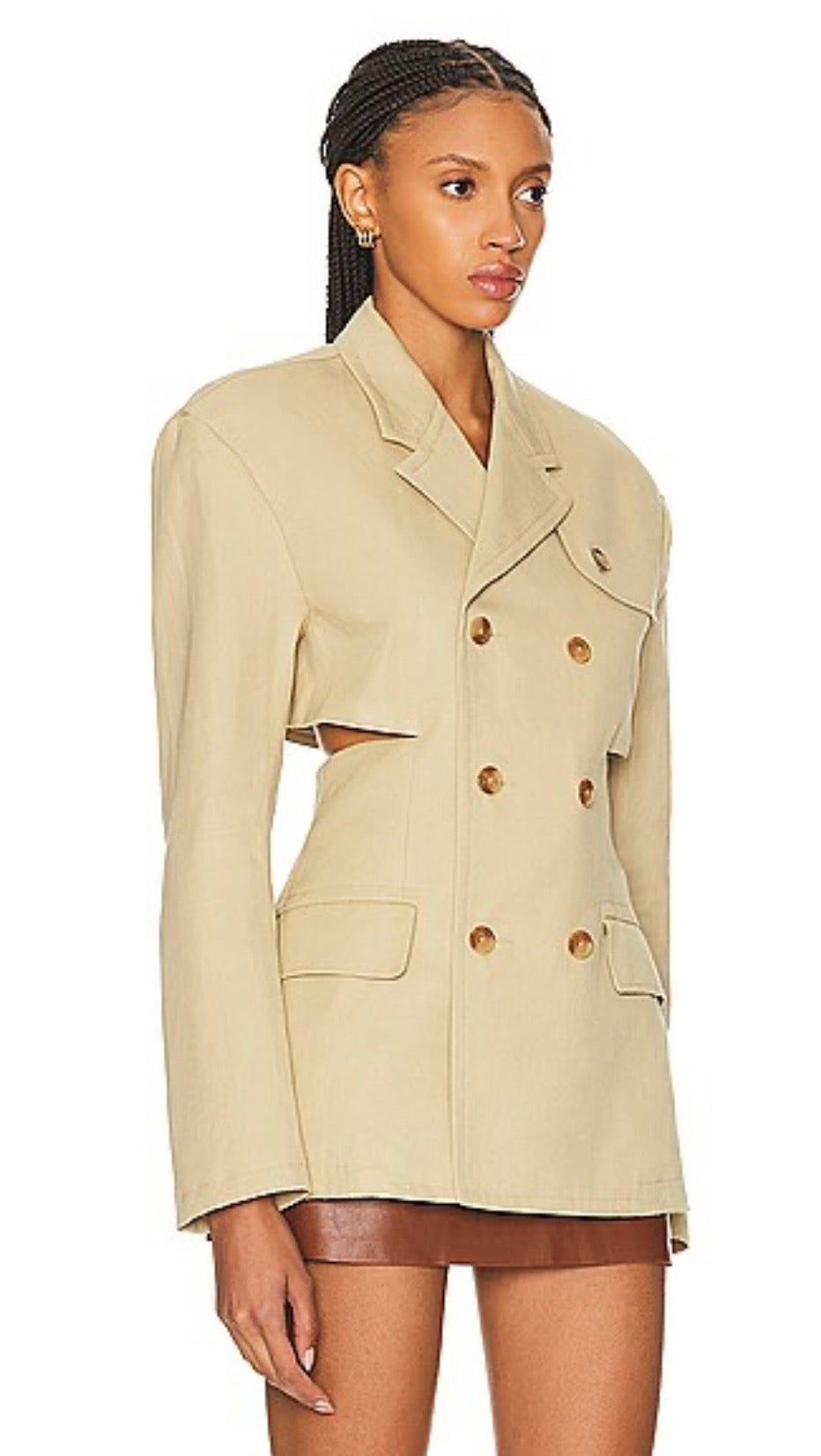 R13 Double Breasted Open Back Blazer