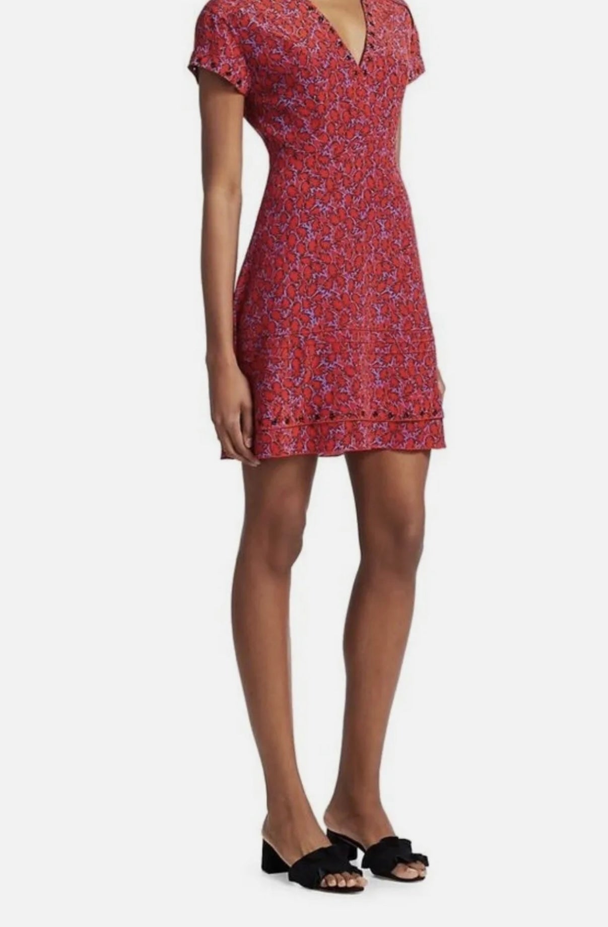 Derek Lam 10 Crosby - floral red v-neck dress