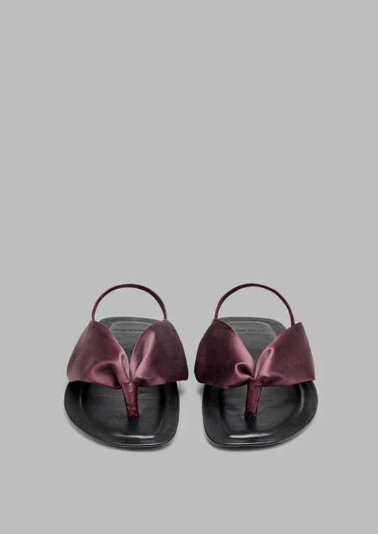 LOULOU STUDIO ZILA SLINGBACK FLAT SANDALS - MIDNIGHT BORDEAUX