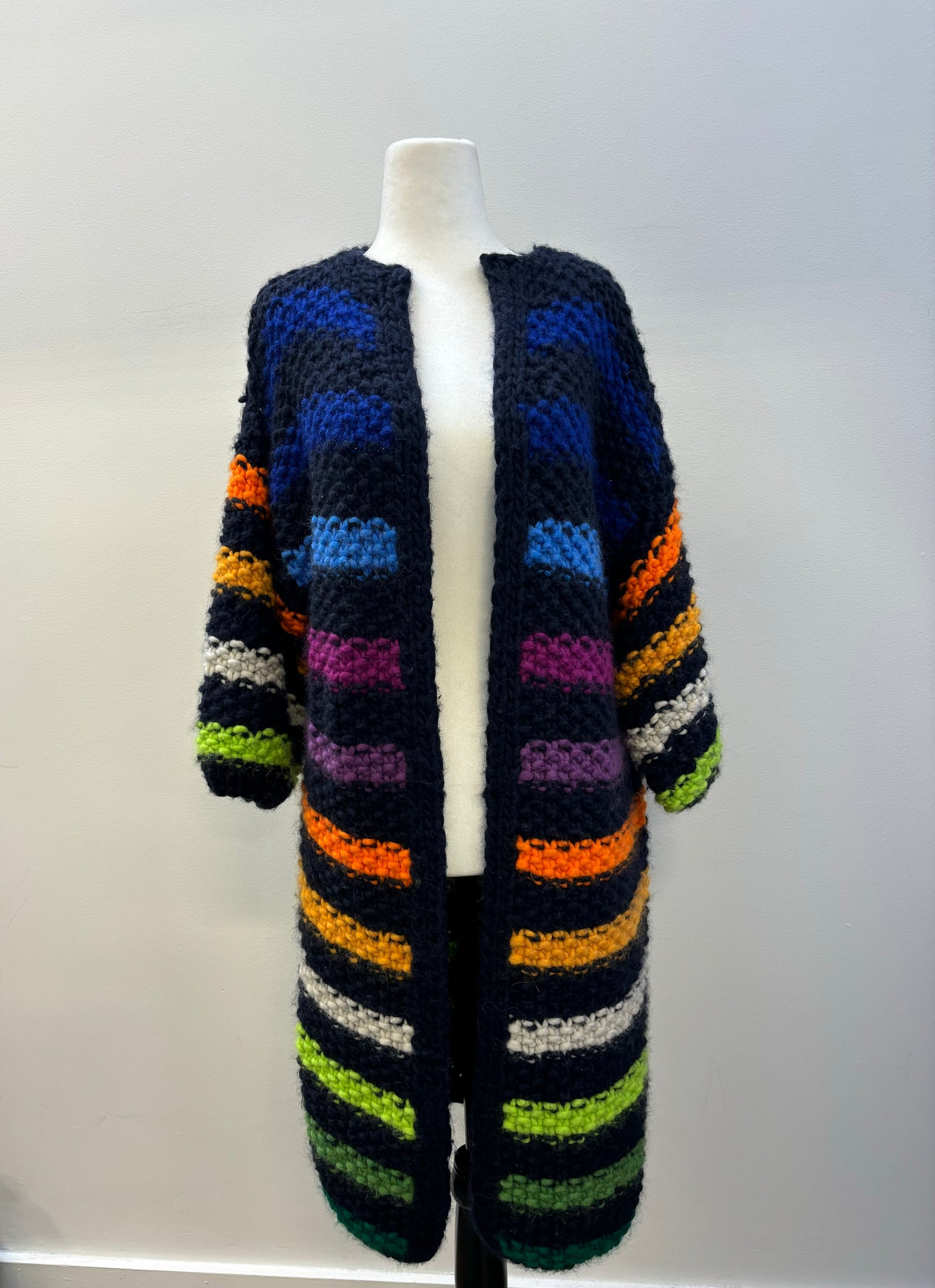 MAIAMI Striped Wool Cardigan