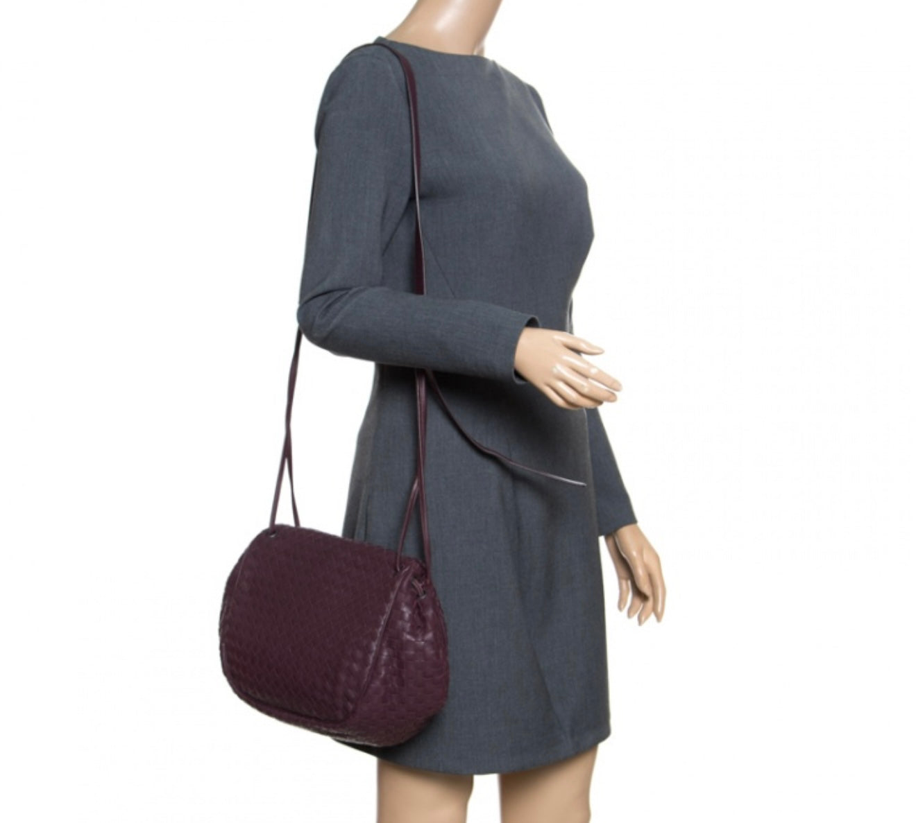 Bottega Veneta
Bottega Veneta Burgundy Intrecciato Leather Drawstring Flap Crossbody Bag