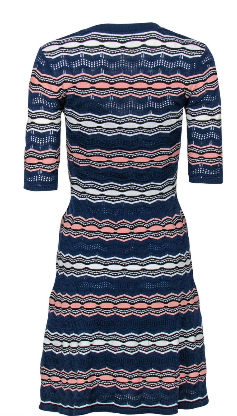 Missoni - Blue, White & Peach Striped Knit Dress