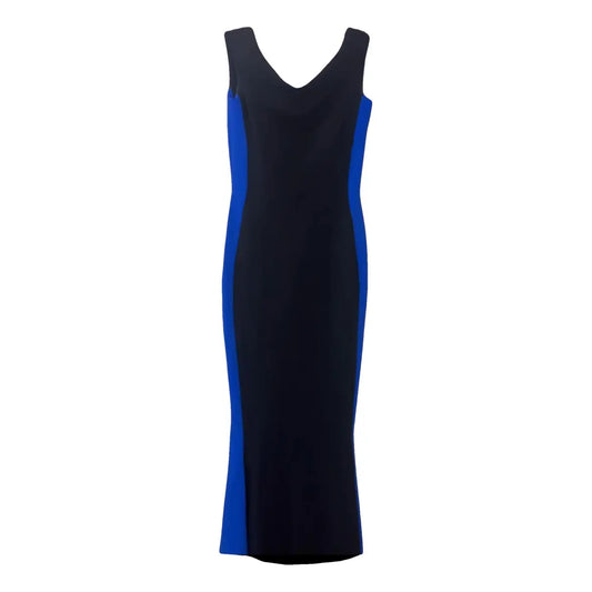 CHIARA BONI black and cobalt blue gown