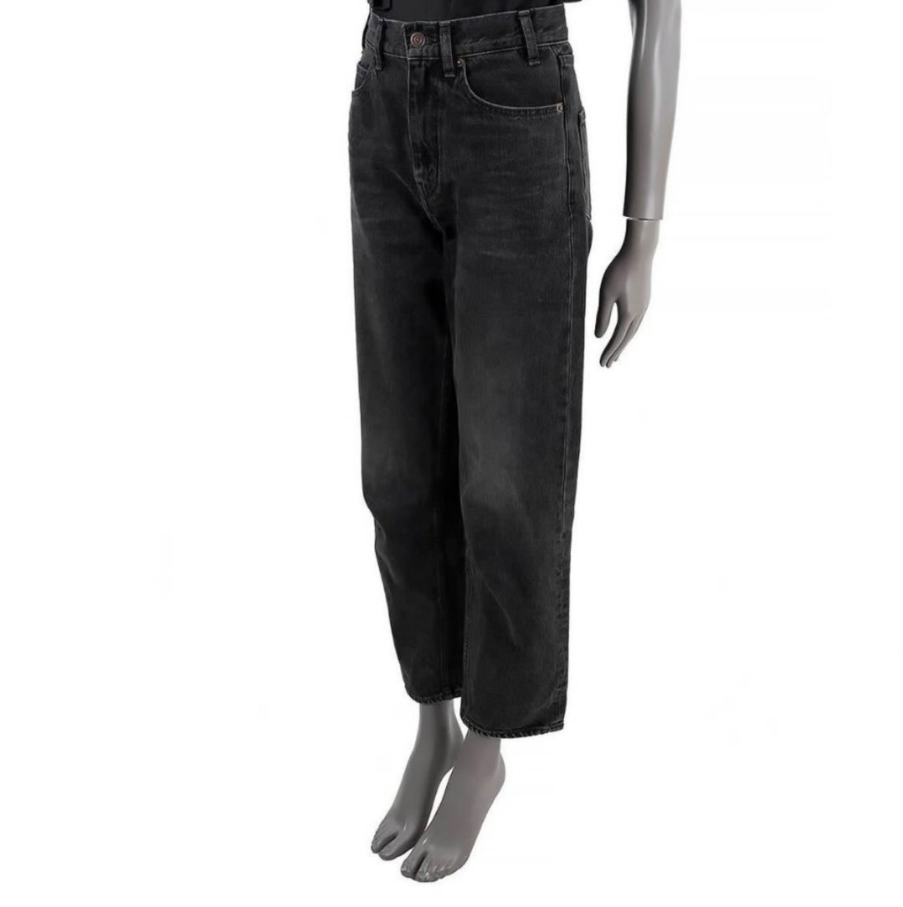 CELINE - Margaret High Waisted Straight-Cut Jeans Vintage Black