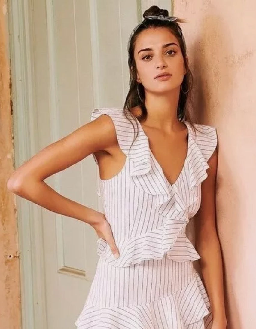 SAYLOR ruffle linen dress