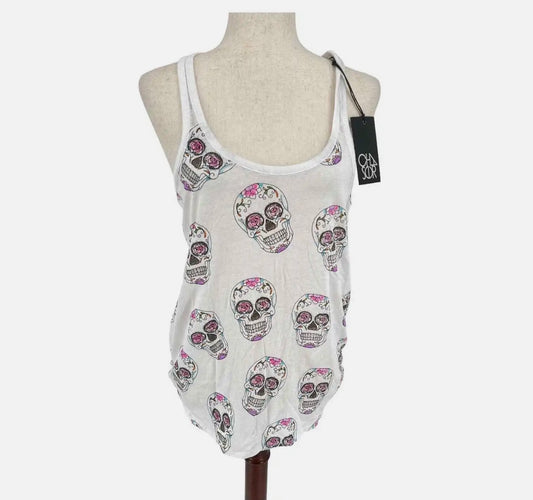 Chaser - White skull racerback tank