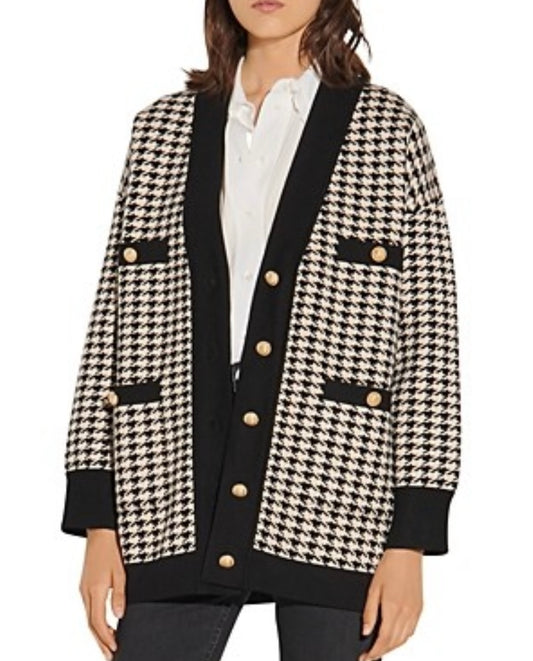 Sandro - Dane Oversized Houndstooth Cardigan